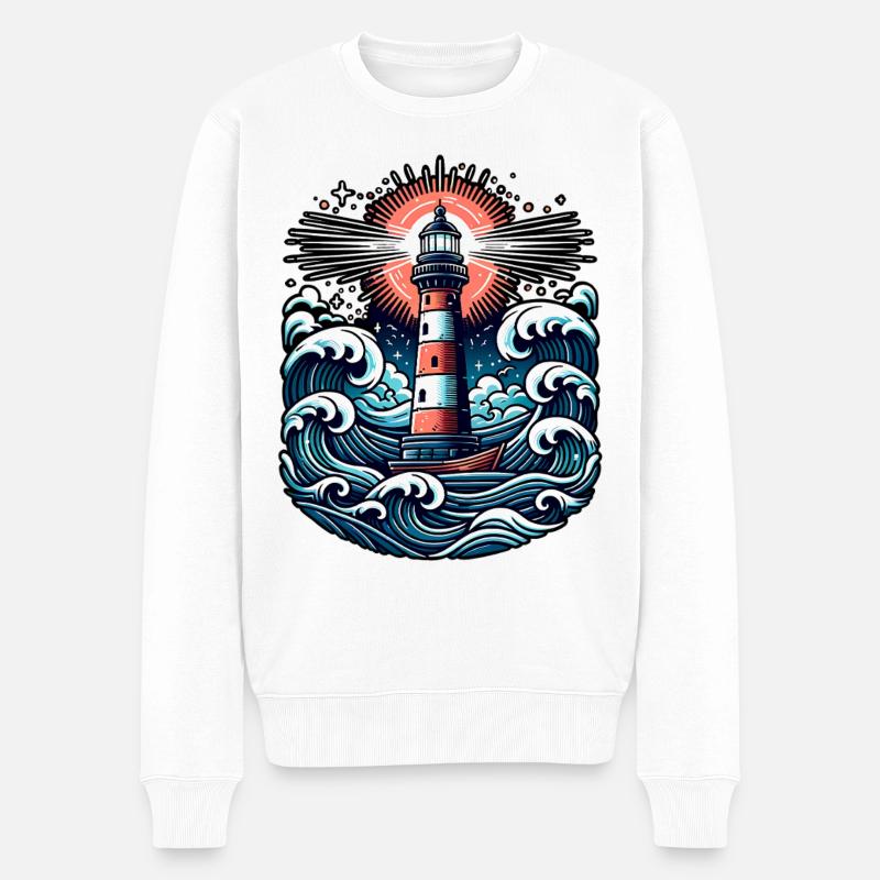 phare - Pull Premium bio Homme - blanc