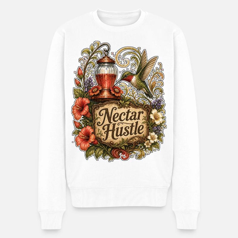 Nectar Hustle - Männer Premium Bio Pullover - Weiß