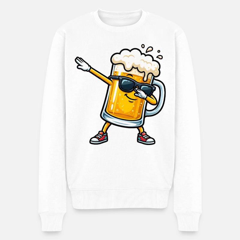 Tamponner la chope de bière - Pull Premium bio Homme - blanc