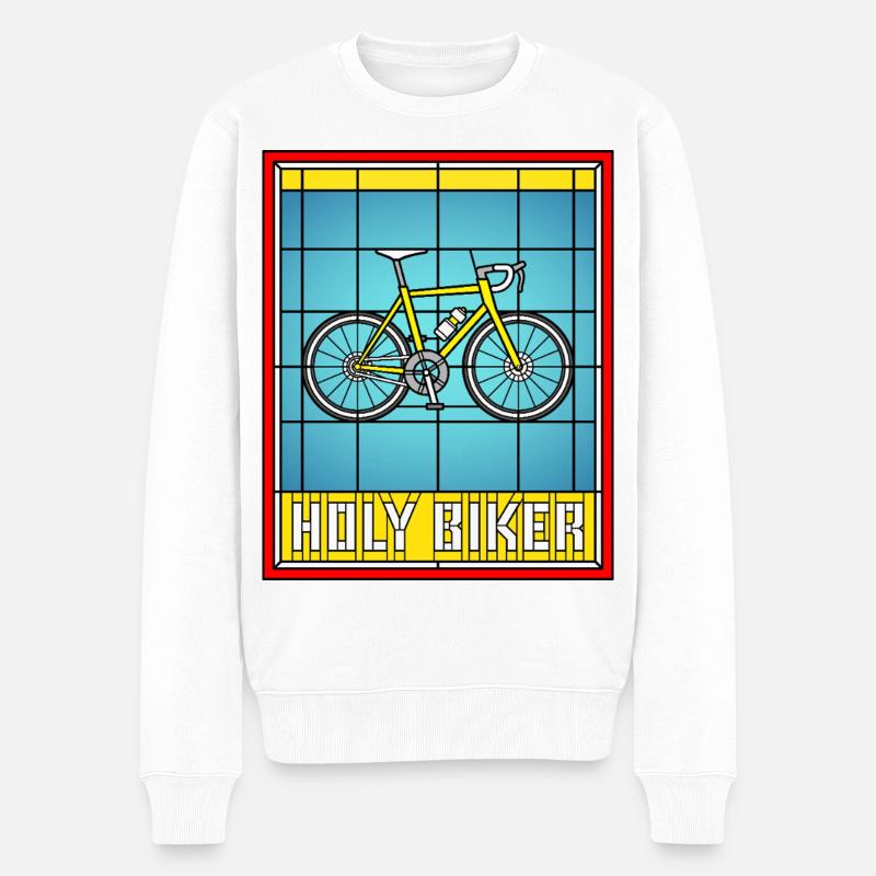 Saint Vélo en Verre Biker - Pull Premium bio Homme - blanc