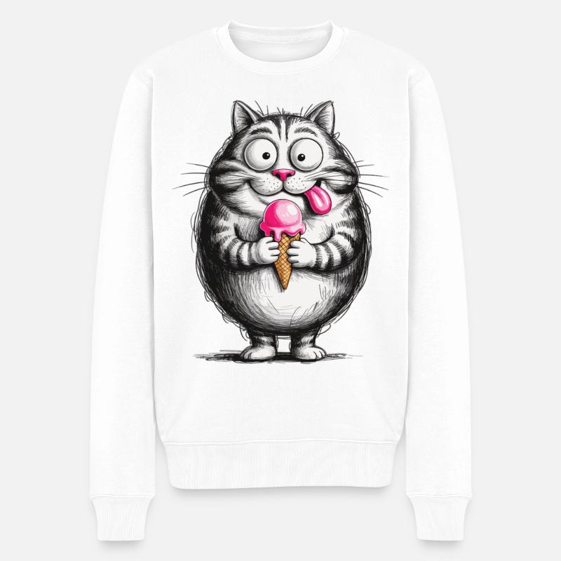 T-shirt Chat à la glace - Pull Premium bio Homme - blanc