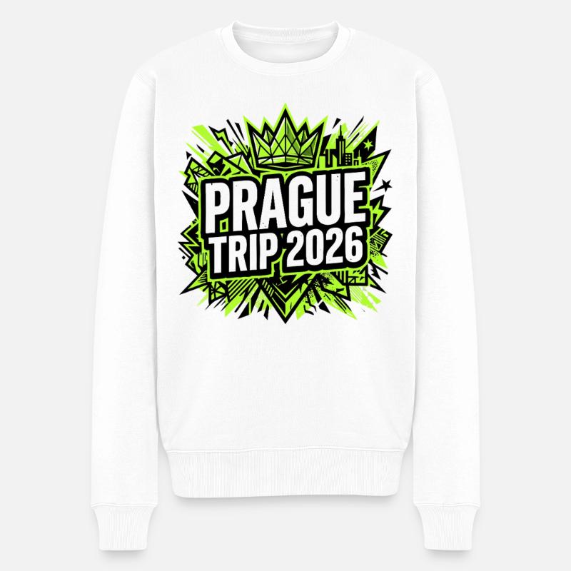 Prag Reise 2026 - Männer Premium Bio Pullover - Weiß