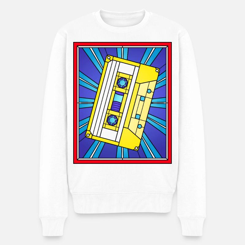 Illustration de cassette en vitrail - Pull Premium bio Homme - blanc