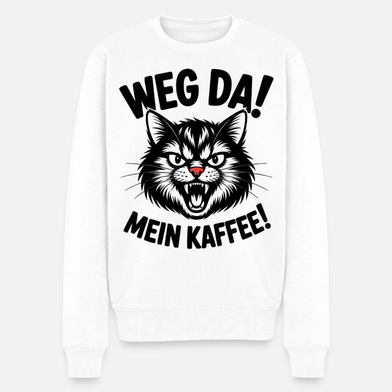 Kaffee gehört mir - Männer Premium Bio Pullover - Weiß