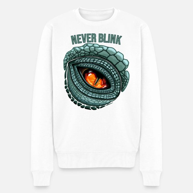 Ur-Raubtierauge – NIEMALS BLINZELN - Männer Premium Bio Pullover - Weiß