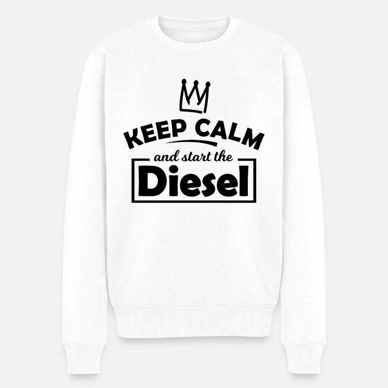 Diesel Autofahrer Fanshirt - Männer Premium Bio Pullover - Weiß