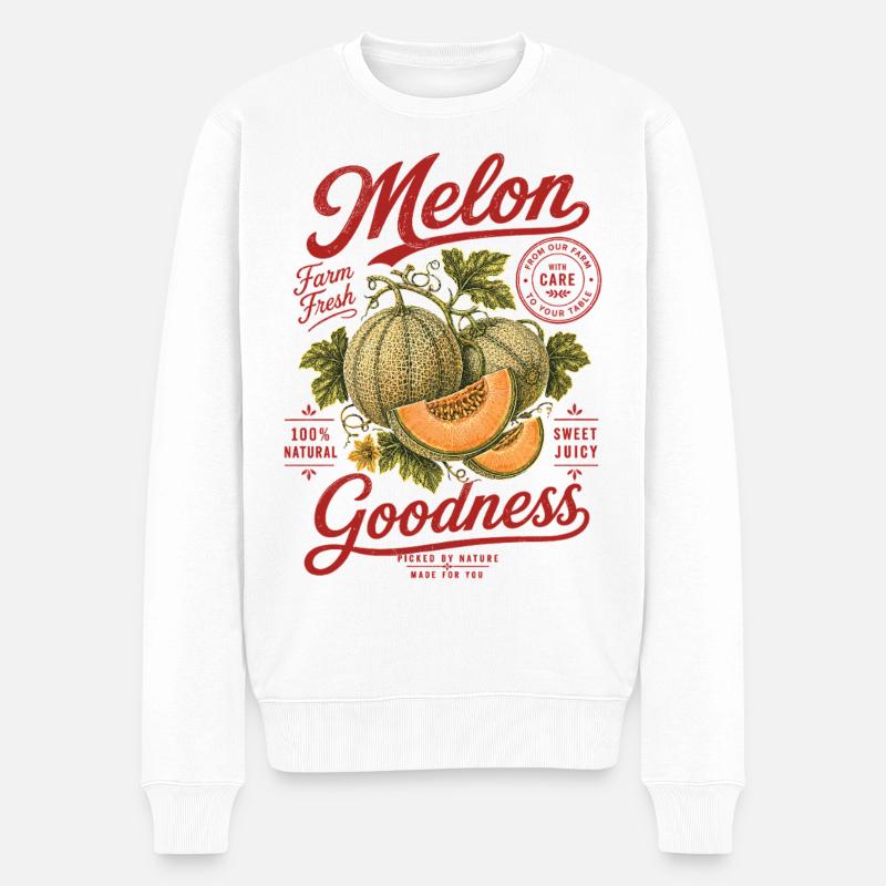 Melone Melon Goodness Shirt - Männer Premium Bio Pullover - Weiß