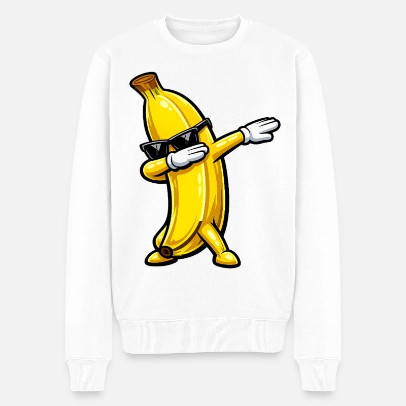 Tabbing de banane - Pull Premium bio Homme - blanc