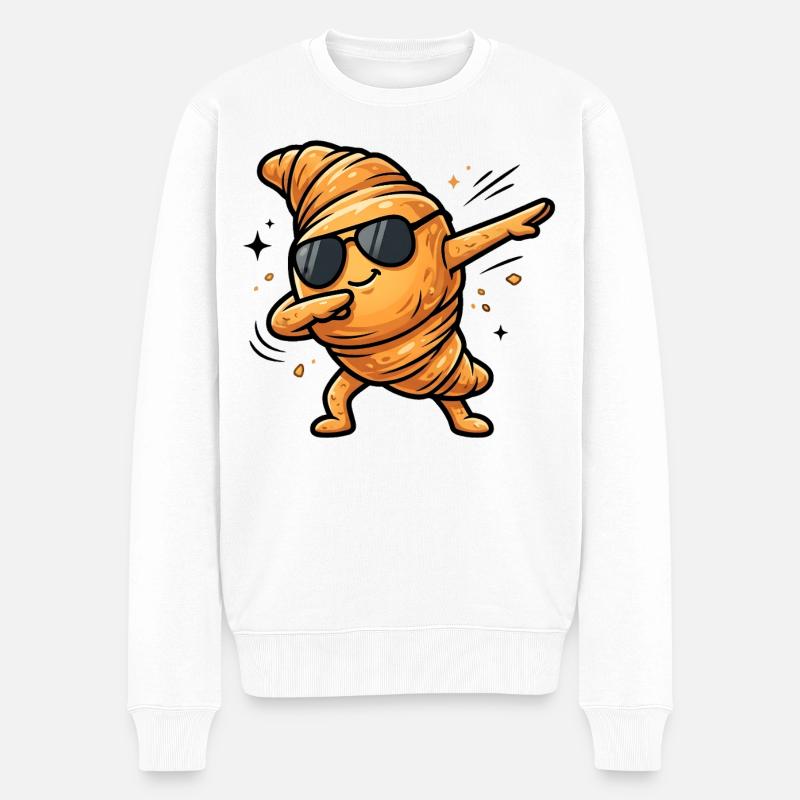 Croissant à tamponner - Pull Premium bio Homme - blanc
