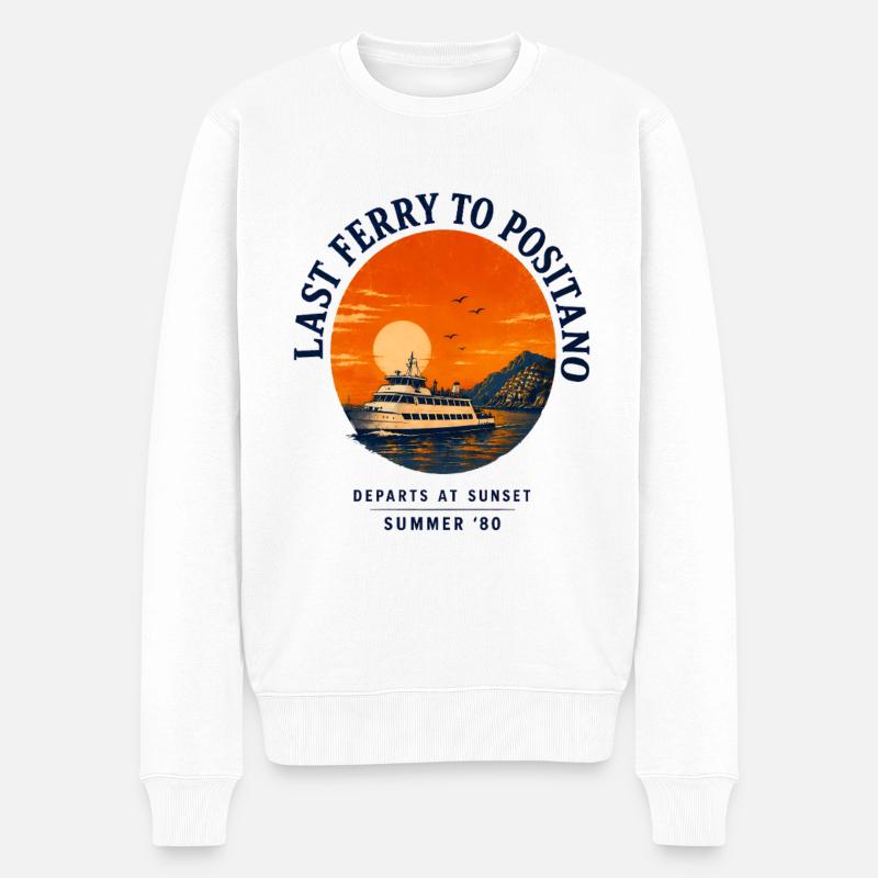 Côte Positano Méditerranée - Pull Premium bio Homme - blanc