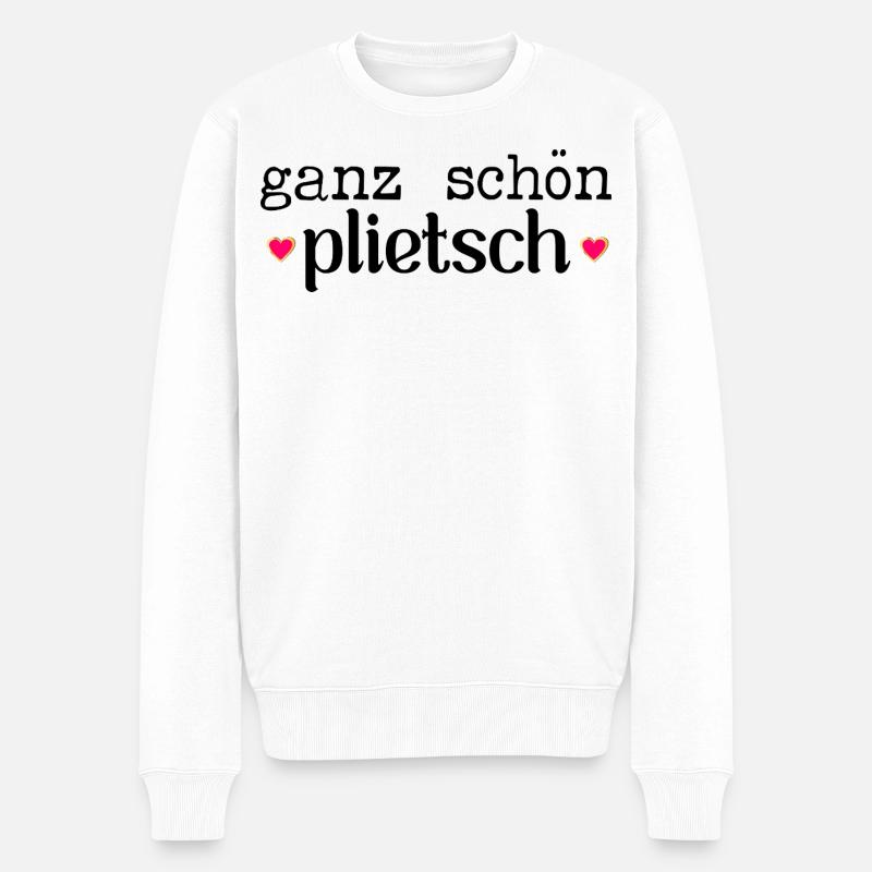 Hamburg Komplimente Plietsch - Männer Premium Bio Pullover - Weiß