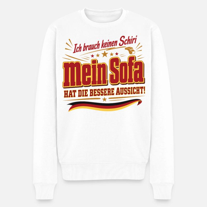 Ich brauch keinen Schiri - Männer Premium Bio Pullover - Weiß