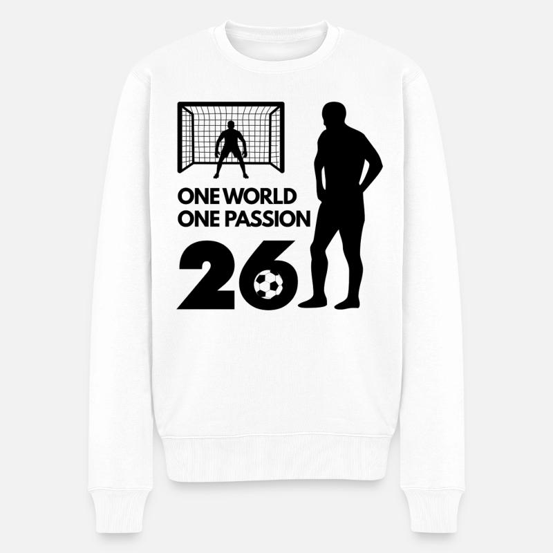One Love One Passion Fußball Soccer - Männer Premium Bio Pullover - Weiß