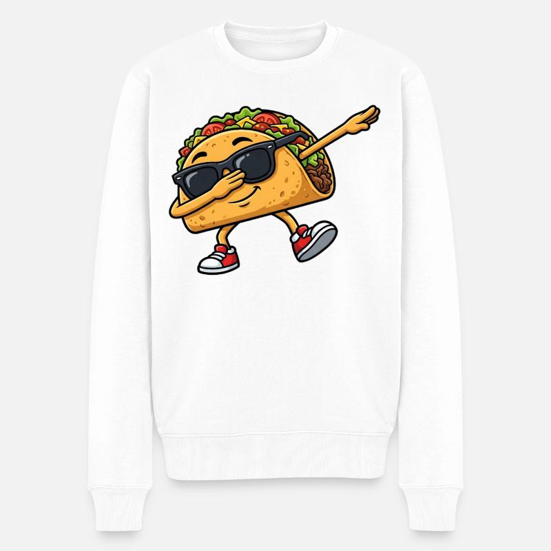 Dabbing Taco - Männer Premium Bio Pullover - Weiß