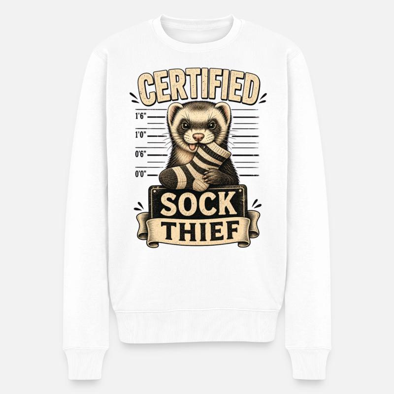 VOLEUR DE CHAUSSETTES CERTIFIÉ - Pull Premium bio Homme - blanc