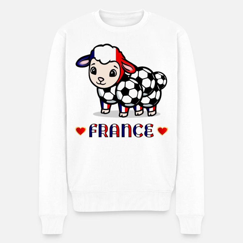 France Mounton Kinderfußball - Männer Premium Bio Pullover - Weiß