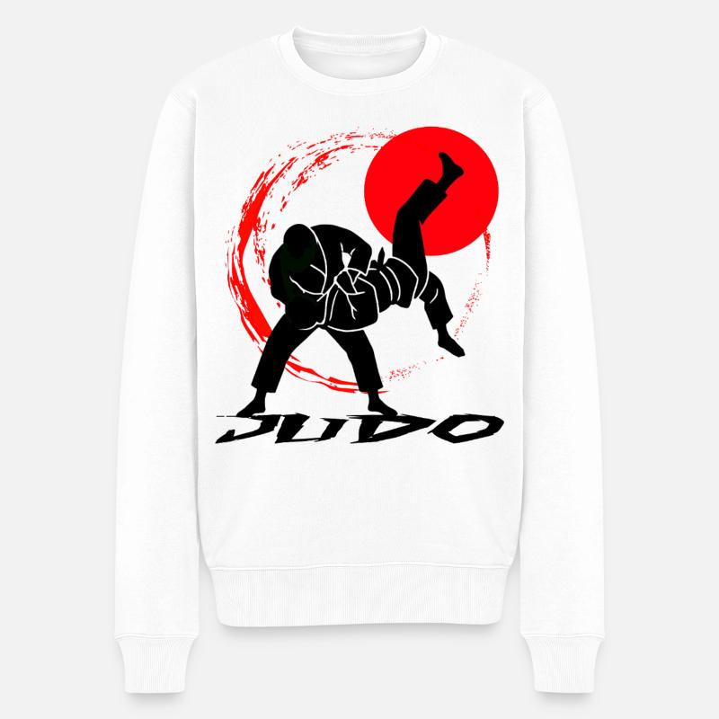 Judo - Männer Premium Bio Pullover - Weiß