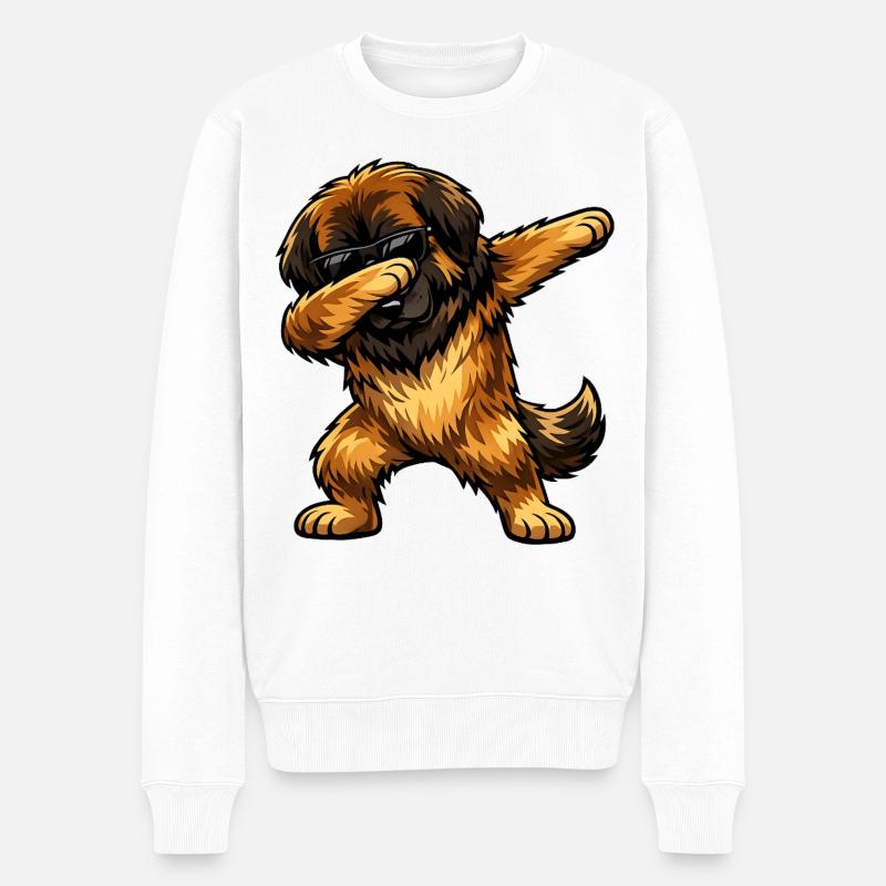 Dabbing Leonberger - Männer Premium Bio Pullover - Weiß
