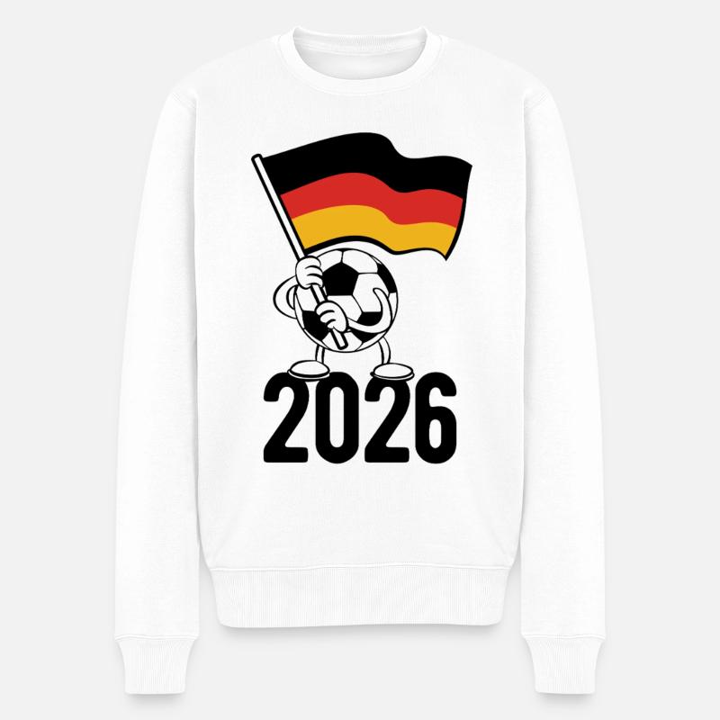 Fußball Flagge 2026 - Männer Premium Bio Pullover - Weiß