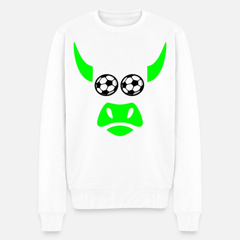 Fußball Grillfleisch - Männer Premium Bio Pullover - Weiß