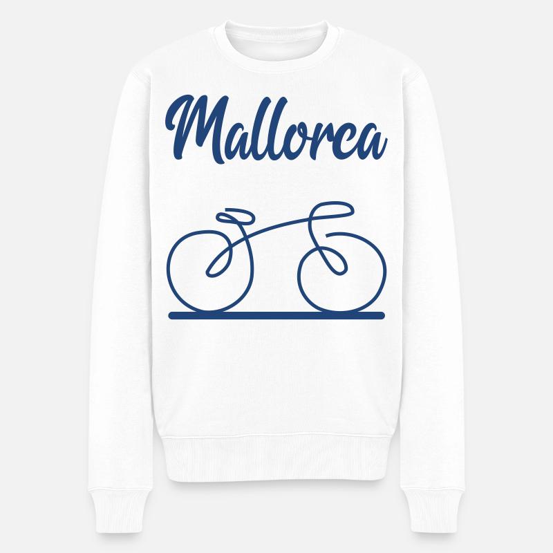 Mallorca Fahrrad Rad - Männer Premium Bio Pullover - Weiß