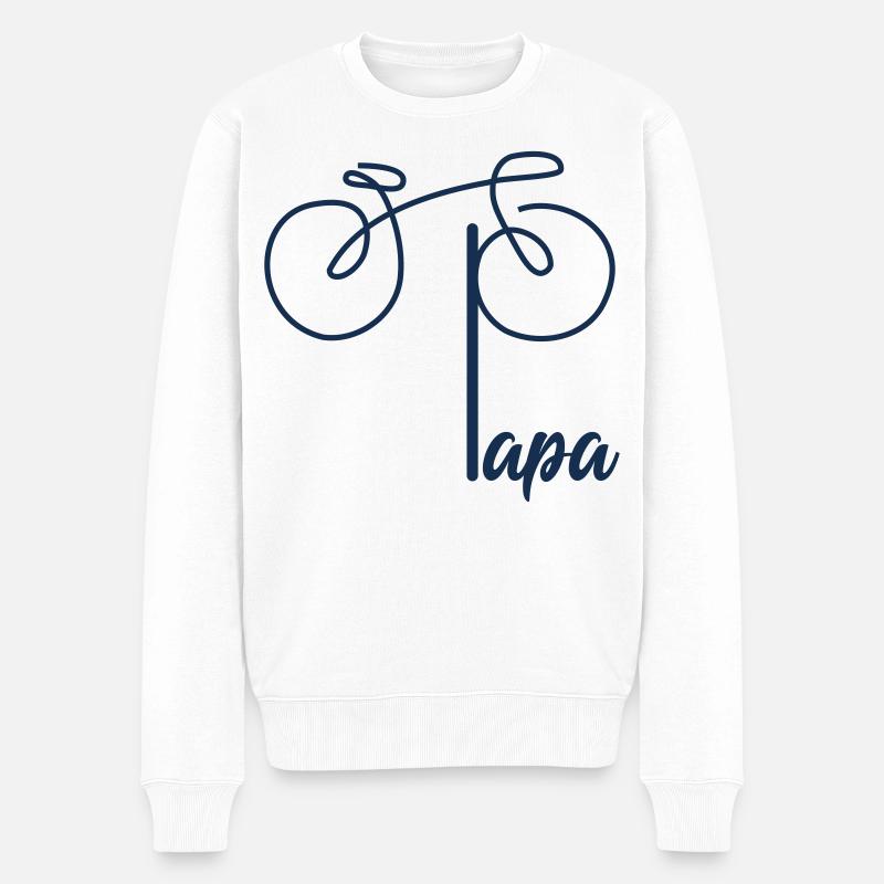 Papa vélo de route - Pull Premium bio Homme - blanc