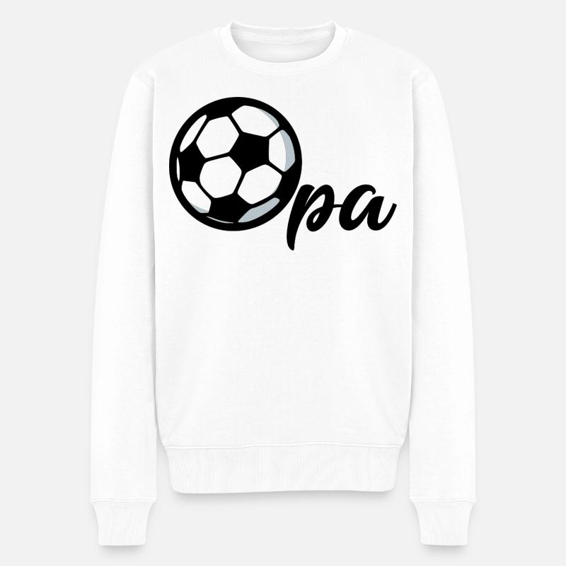 Fußball Opa - Männer Premium Bio Pullover - Weiß