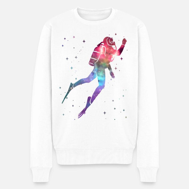 Plongée spatiale pour plongeurs Enfants - Pull Premium bio Homme - blanc