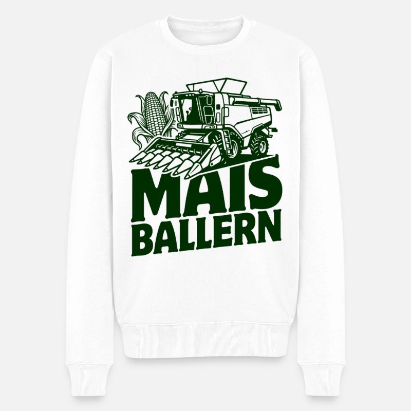 Mais | Maisernte | Maiskolben - Männer Premium Bio Pullover - Weiß