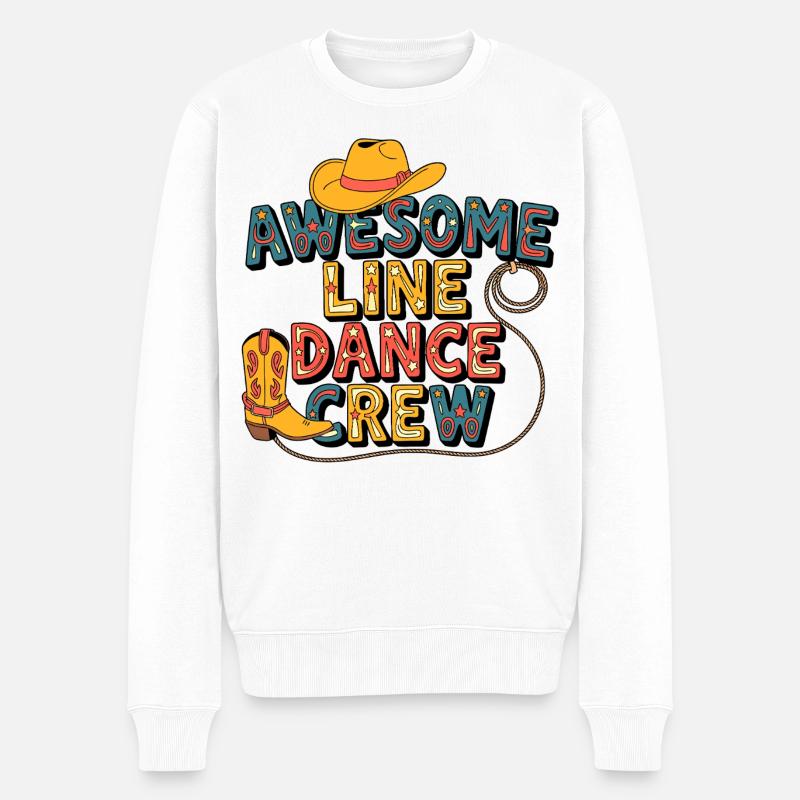 Cowboy Line Dance Crew - Männer Premium Bio Pullover - Weiß