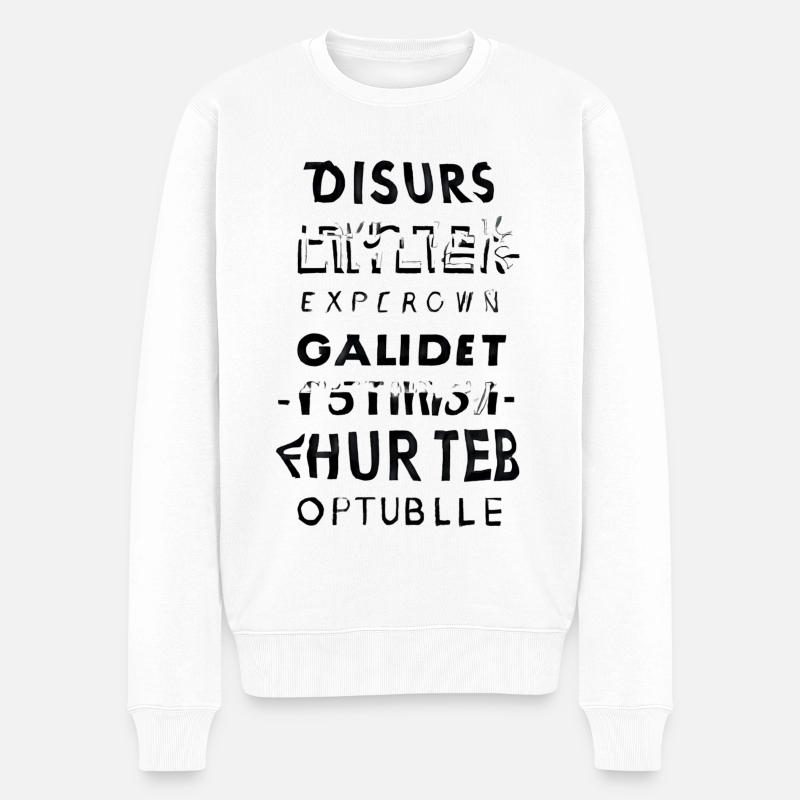 Glitchtext Kaskade - Männer Premium Bio Pullover - Weiß