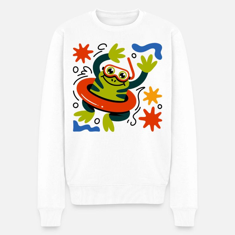 Fun de grenouilles d’été - Pull Premium bio Homme - blanc