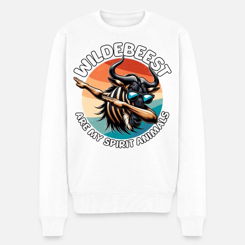 Lustige Gnu Sprüche - Männer Premium Bio Pullover - Weiß