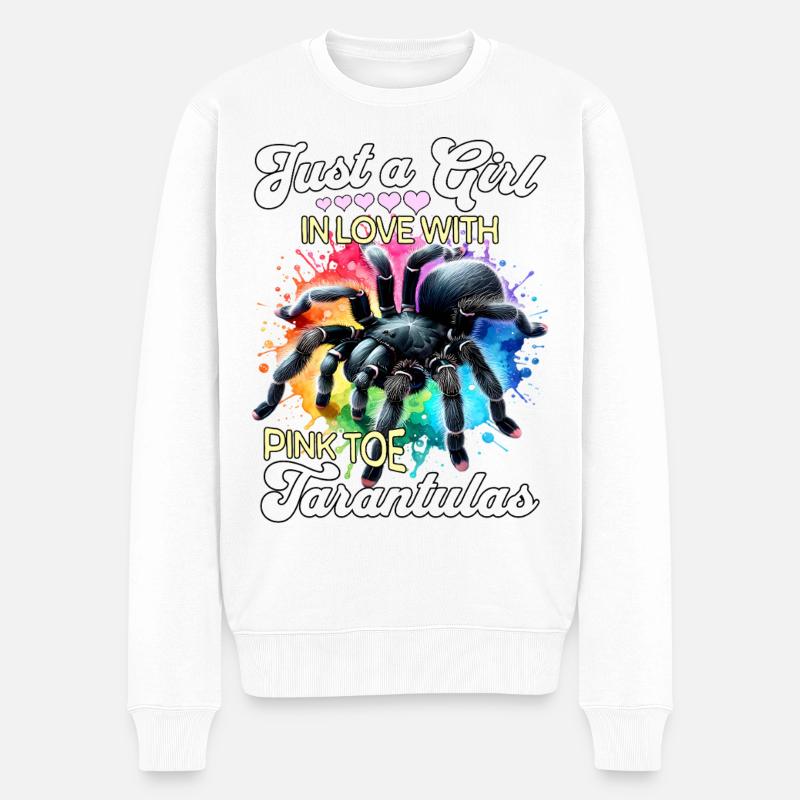 Mädchen Pinkzeh Rosafuss Tarantel - Männer Premium Bio Pullover - Weiß