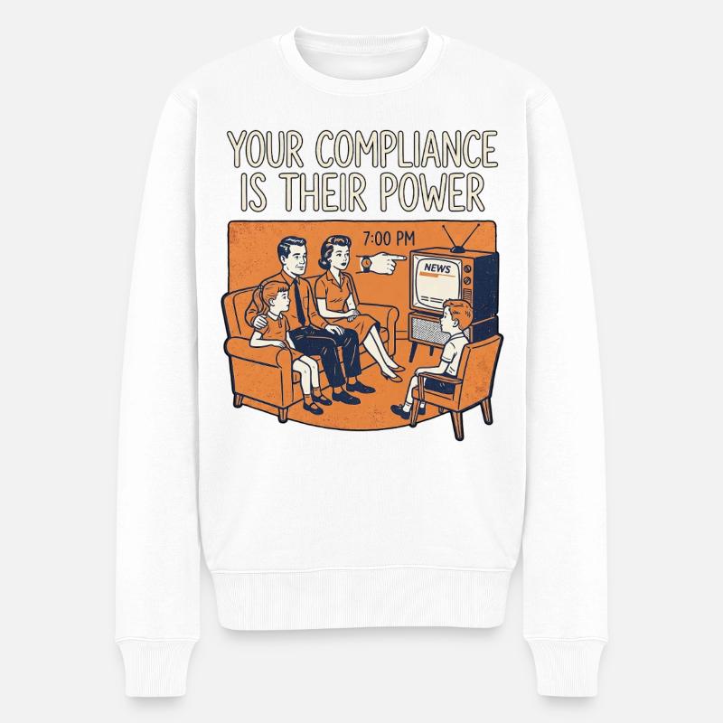 Roboter Gesellschaft - Männer Premium Bio Pullover - Weiß