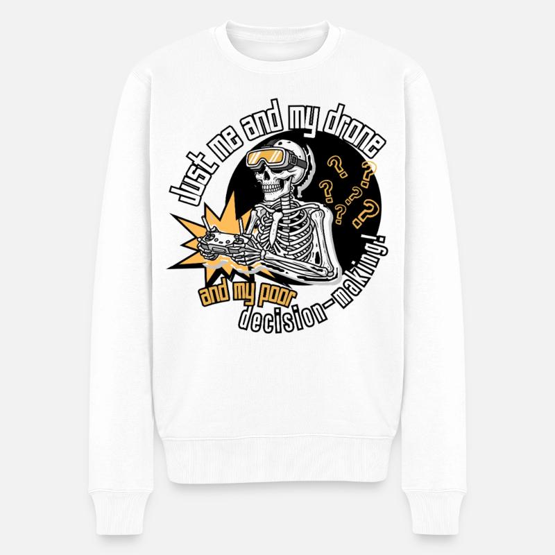 FPV-Drohne lustiges Geschenk - Männer Premium Bio Pullover - Weiß