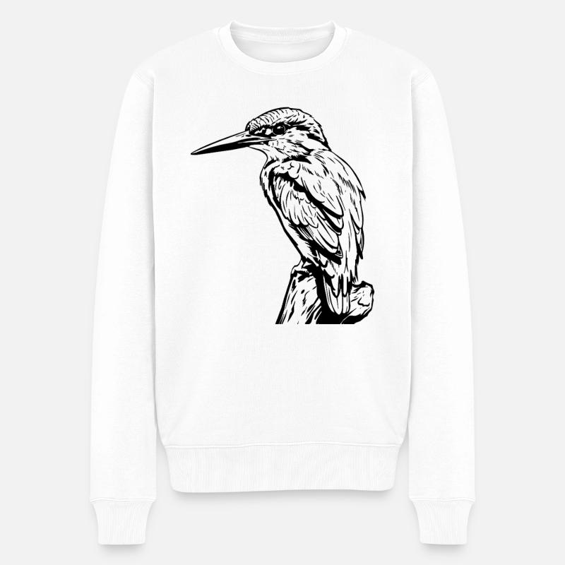 Specht / Eisvogel - Männer Premium Bio Pullover - Weiß