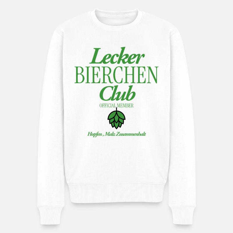 Lecker Bierchen Club - Männer Premium Bio Pullover - Weiß