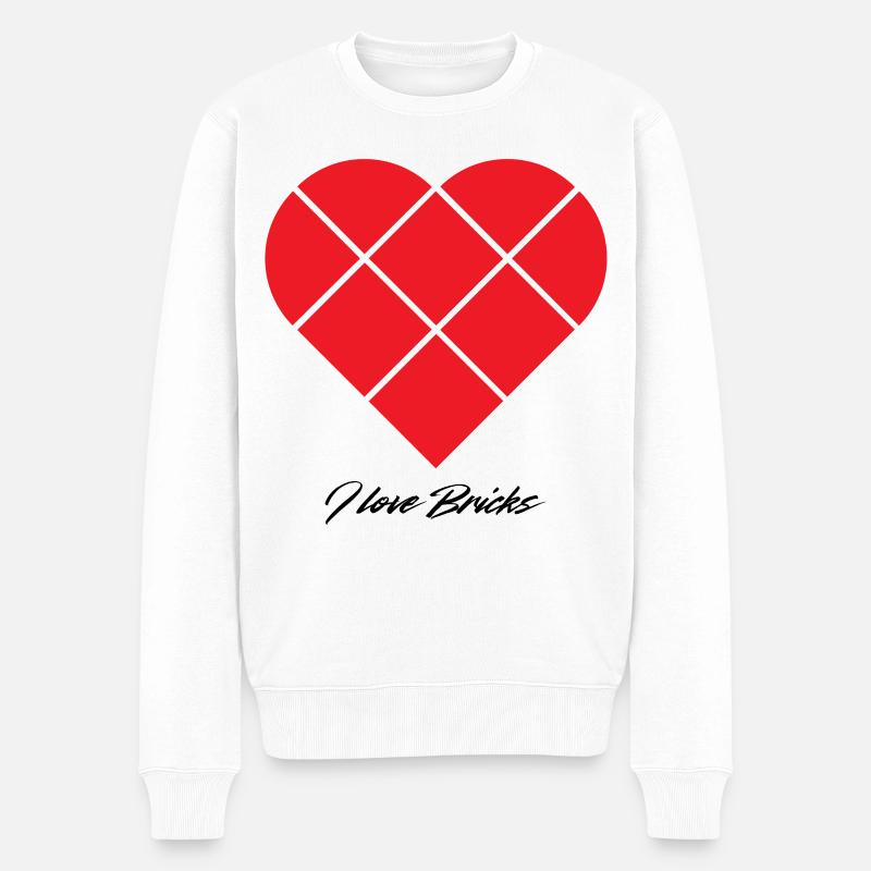 Klemmbausteine Herz - Männer Premium Bio Pullover - Weiß