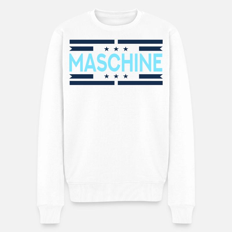 Maschine - Männer Premium Bio Pullover - Weiß