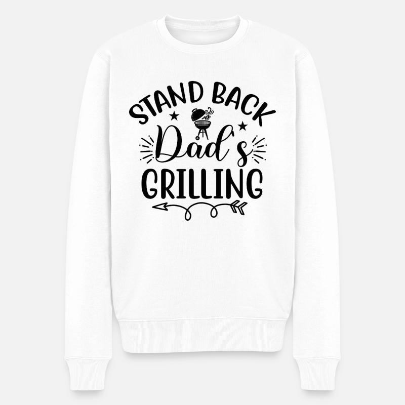 Stand Back I'm Grilling - Männer Premium Bio Pullover - Weiß