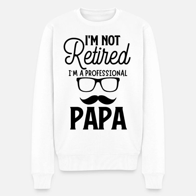 Papa - Männer Premium Bio Pullover - Weiß