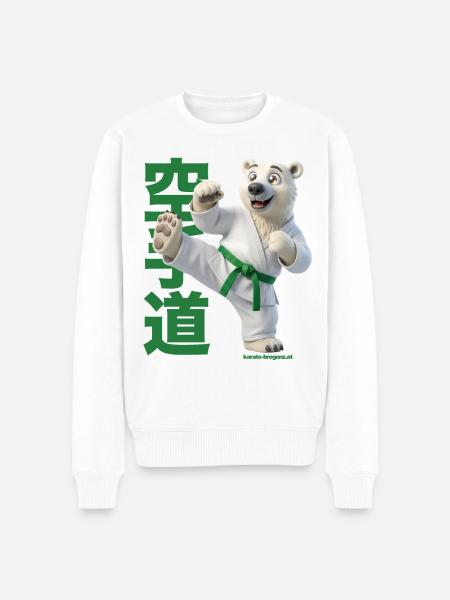 Karate Eisbär - Männer Premium Bio Pullover - Weiß