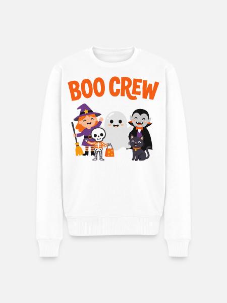 Boo Crew Halloween-Freunde - Männer Premium Bio Pullover - Weiß