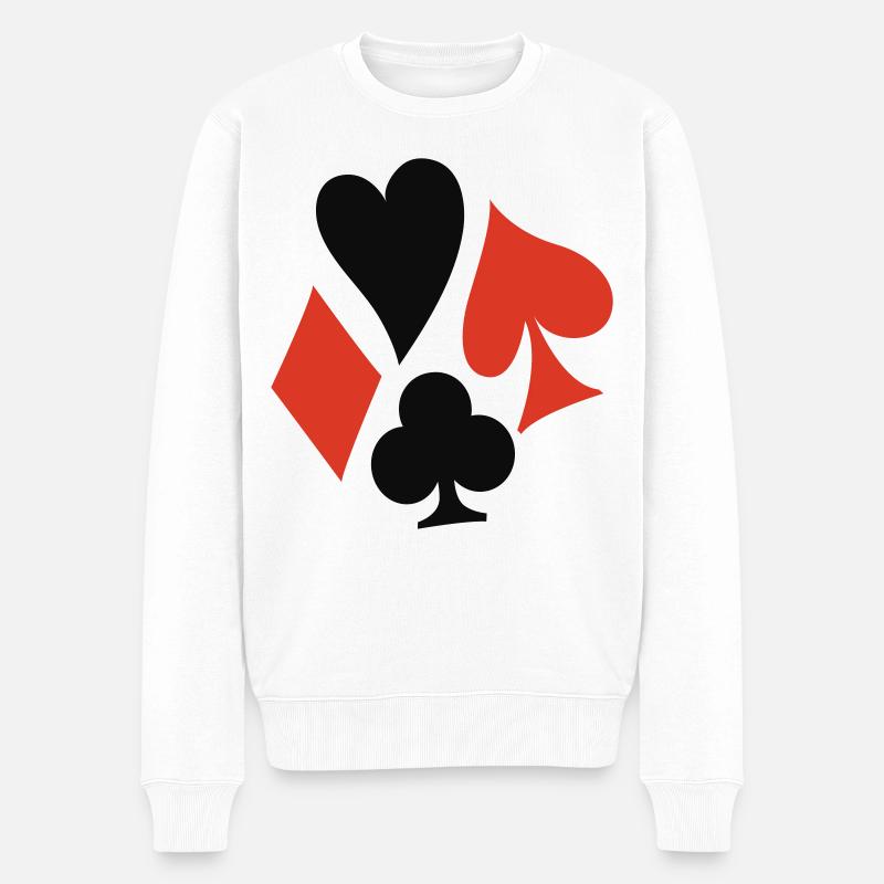 poker signs - Männer Premium Bio Pullover - Weiß