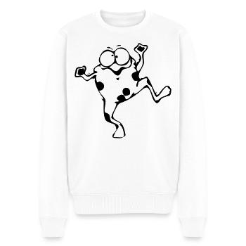 Lustiger Frosch - Männer Premium Bio Pullover - Weiß - Vorne - Thijin (182cm)