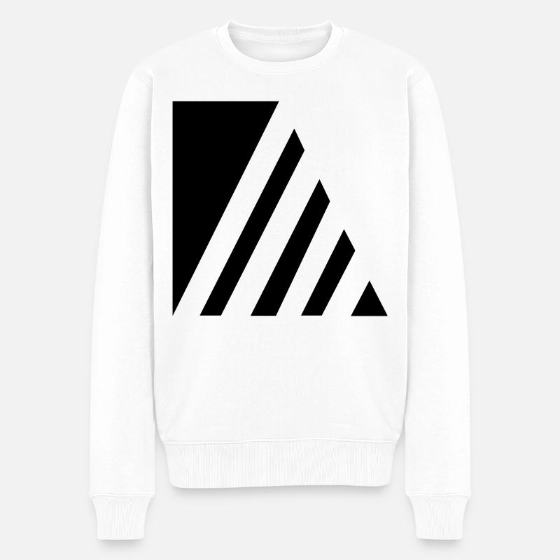 Stilvolle Striche - Männer Premium Bio Pullover - Weiß