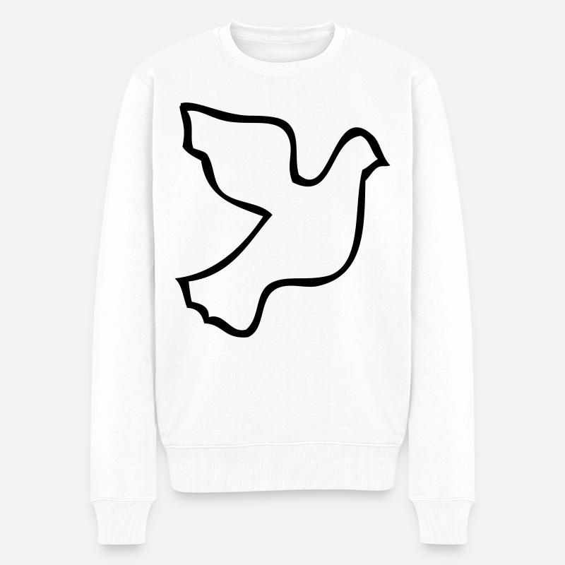 Friedenstaube - Männer Premium Bio Pullover - Weiß