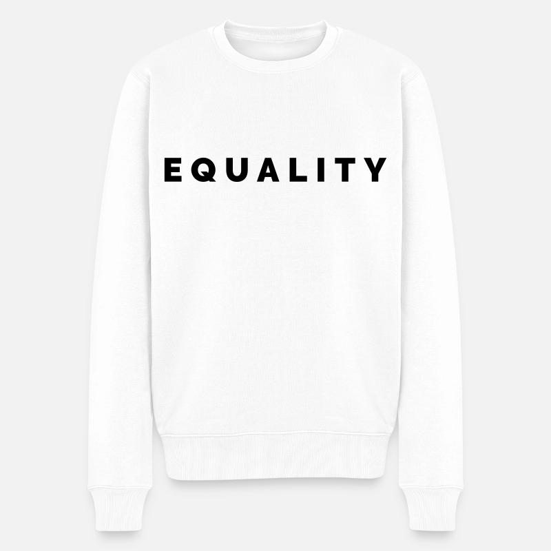 THE FASHION TEE - EQUALITY BLACK - Männer Premium Bio Pullover - Weiß