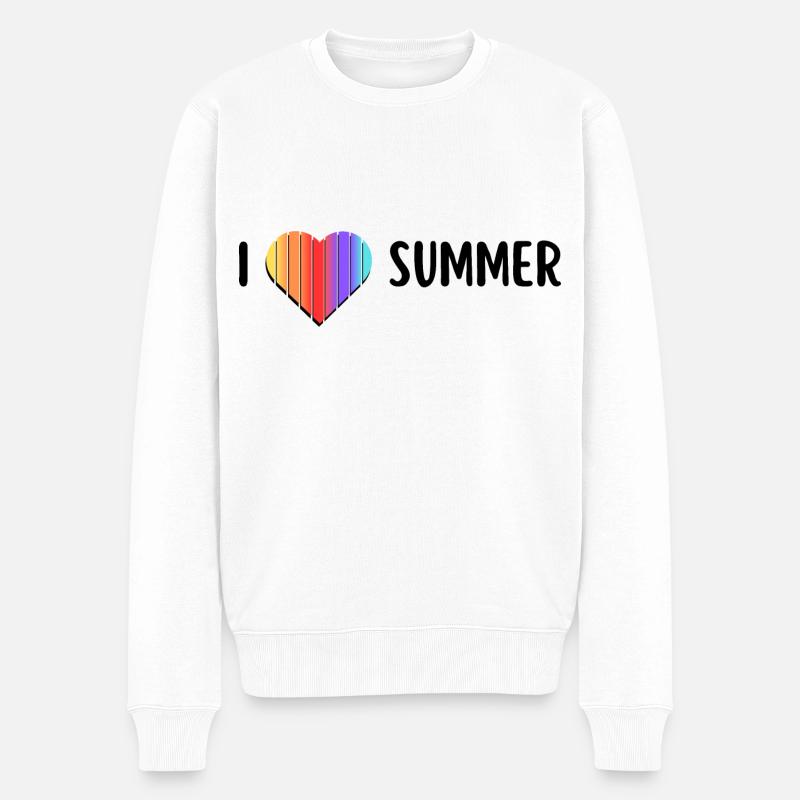 I love Summer - Männer Premium Bio Pullover - Weiß